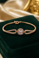 Load image into Gallery viewer, Luna Halo Rose Gold Crystal Bracelet