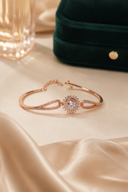 Celeste Halo Rose Gold Crystal Bracelet