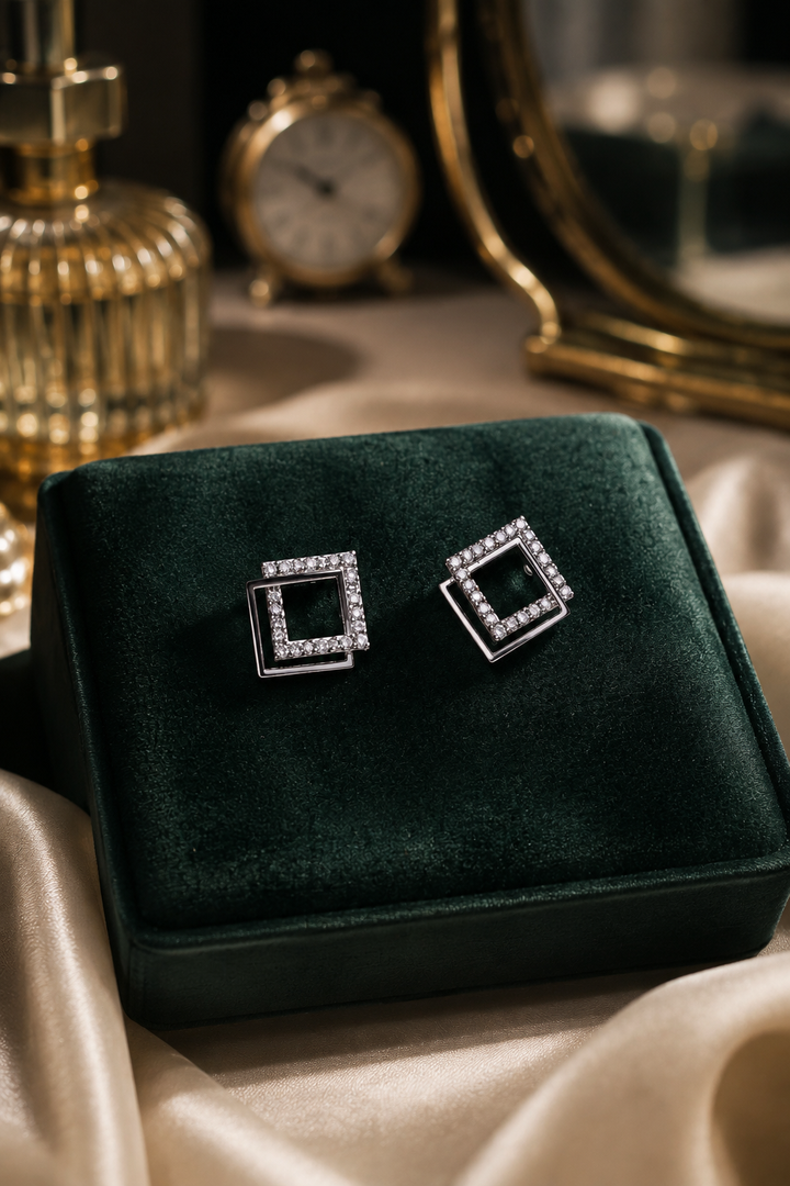 Luxe Prism Square Stud