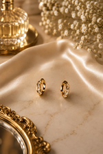Load image into Gallery viewer, Luna Baguette Gold Hoop