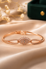 Load image into Gallery viewer, Evil Eye Aura Rose Gold Crystal Bracelet