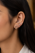 Load image into Gallery viewer, Luxe Geo Square Stud