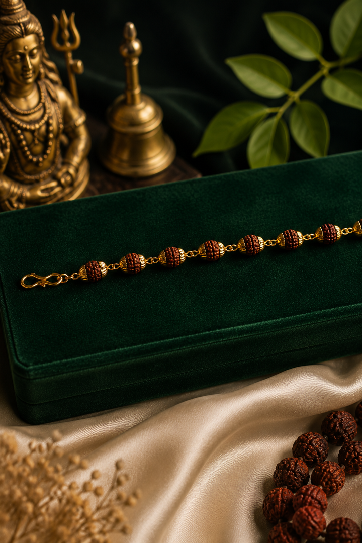 Mahadev Rudraksha Gold-Tone Bracelet