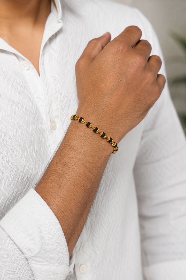 Adiyogi Rudraksha Gold-Tone Bracelet