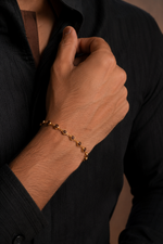 Load image into Gallery viewer, RudraAura Gold-Tone Rudraksha Bracelet