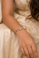 Load image into Gallery viewer, Luna Halo Rose Gold Crystal Bracelet