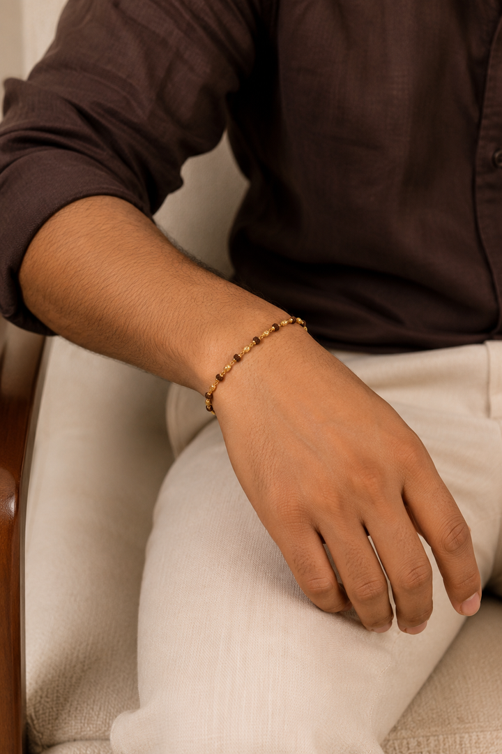 Divine Rudraksha Gold-Tone Bracelet