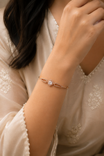 Load image into Gallery viewer, Aurora Radiance Rose Gold Crystal Bracelet