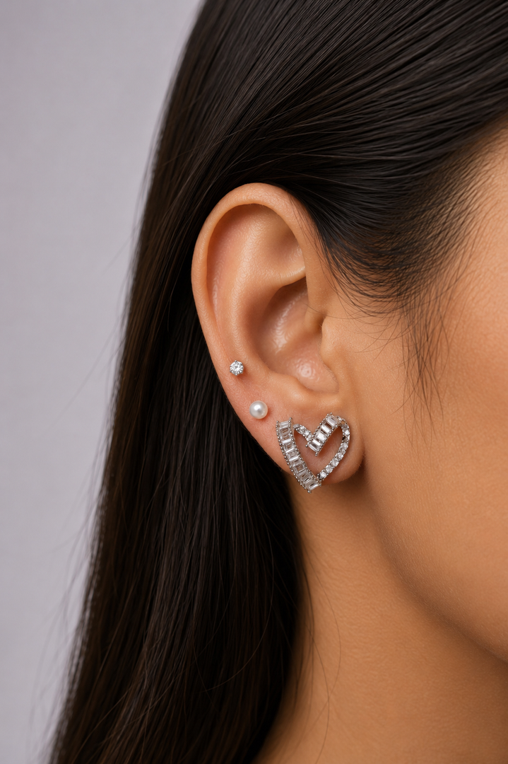 Celeste Heart Sparkle Ear Cuff